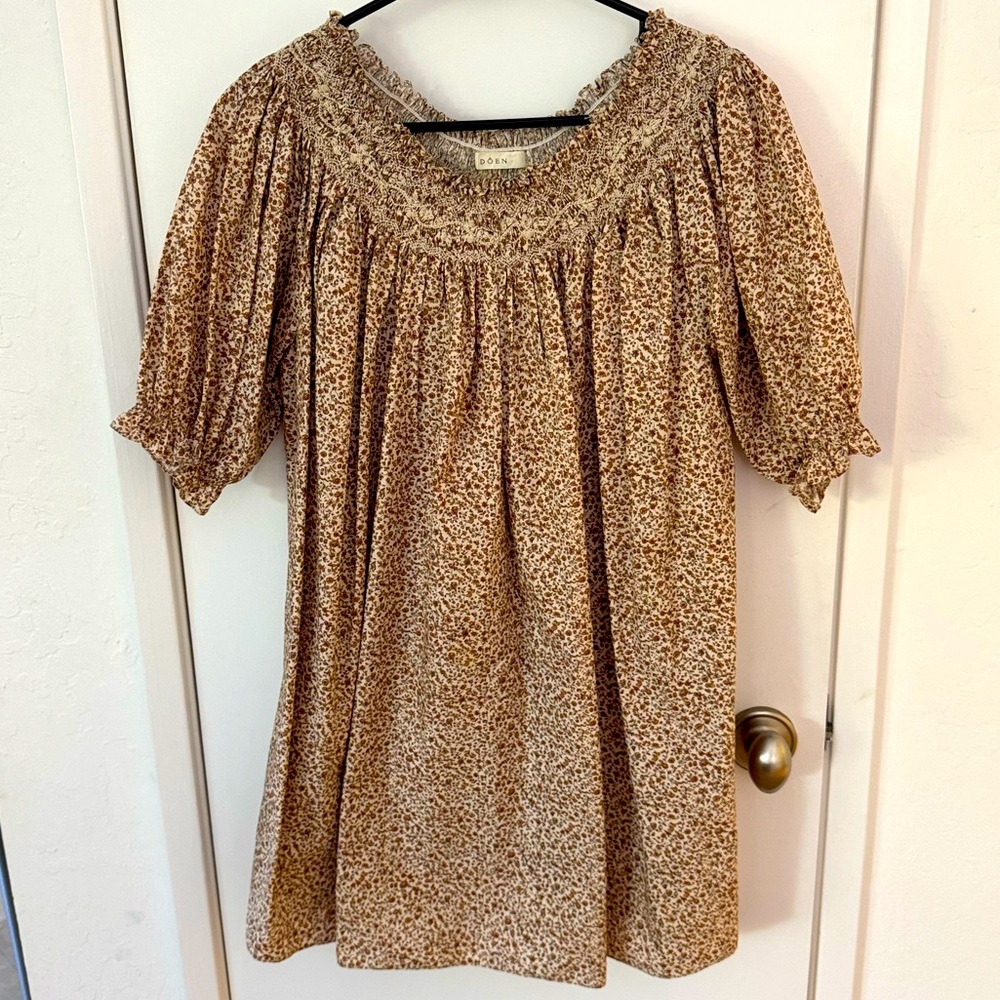 Dôen Embroidered Floral Mini Dress.